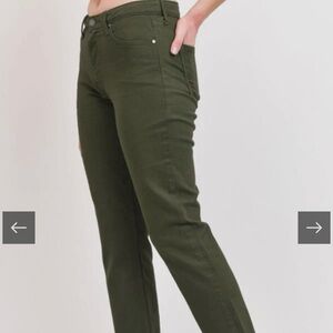 Just Black Straight Jeans- Olive Green
